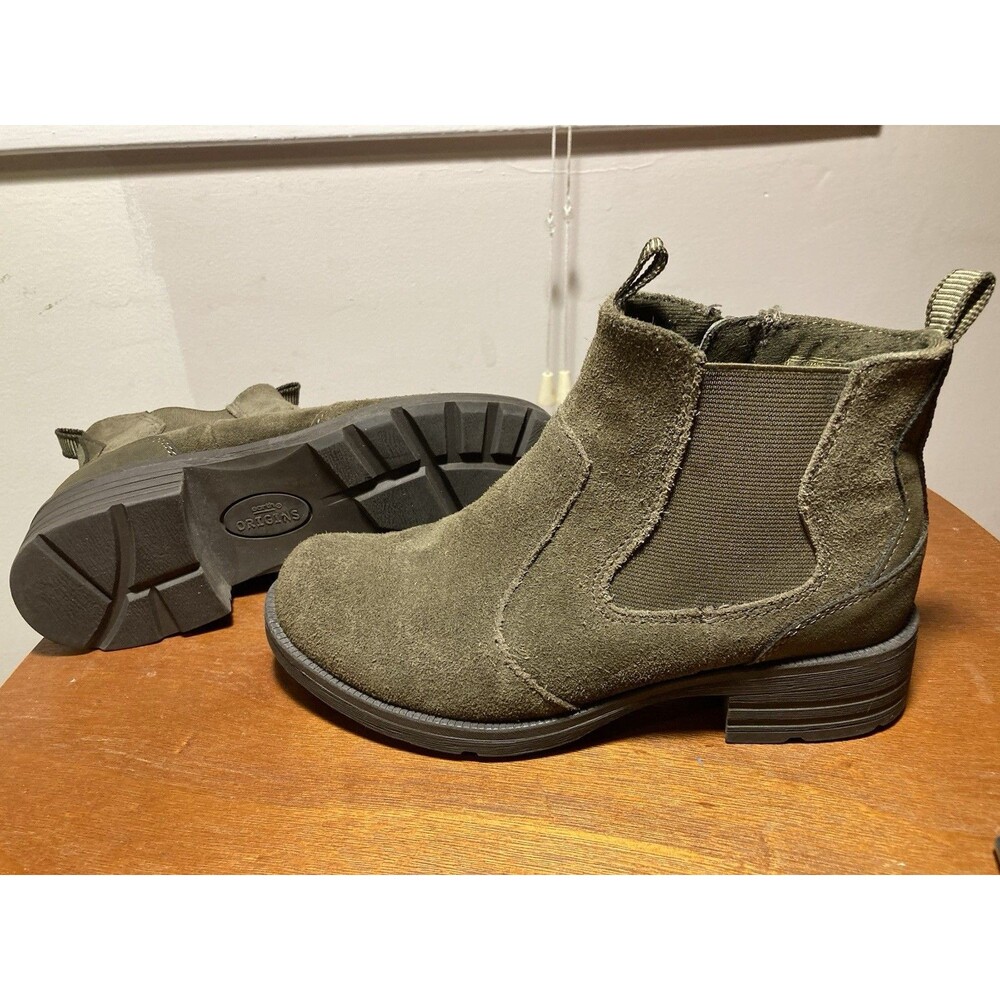 Earth Origins Women's Sz 6 Roxana Green Suede Leather Chelsea Ankle Boots